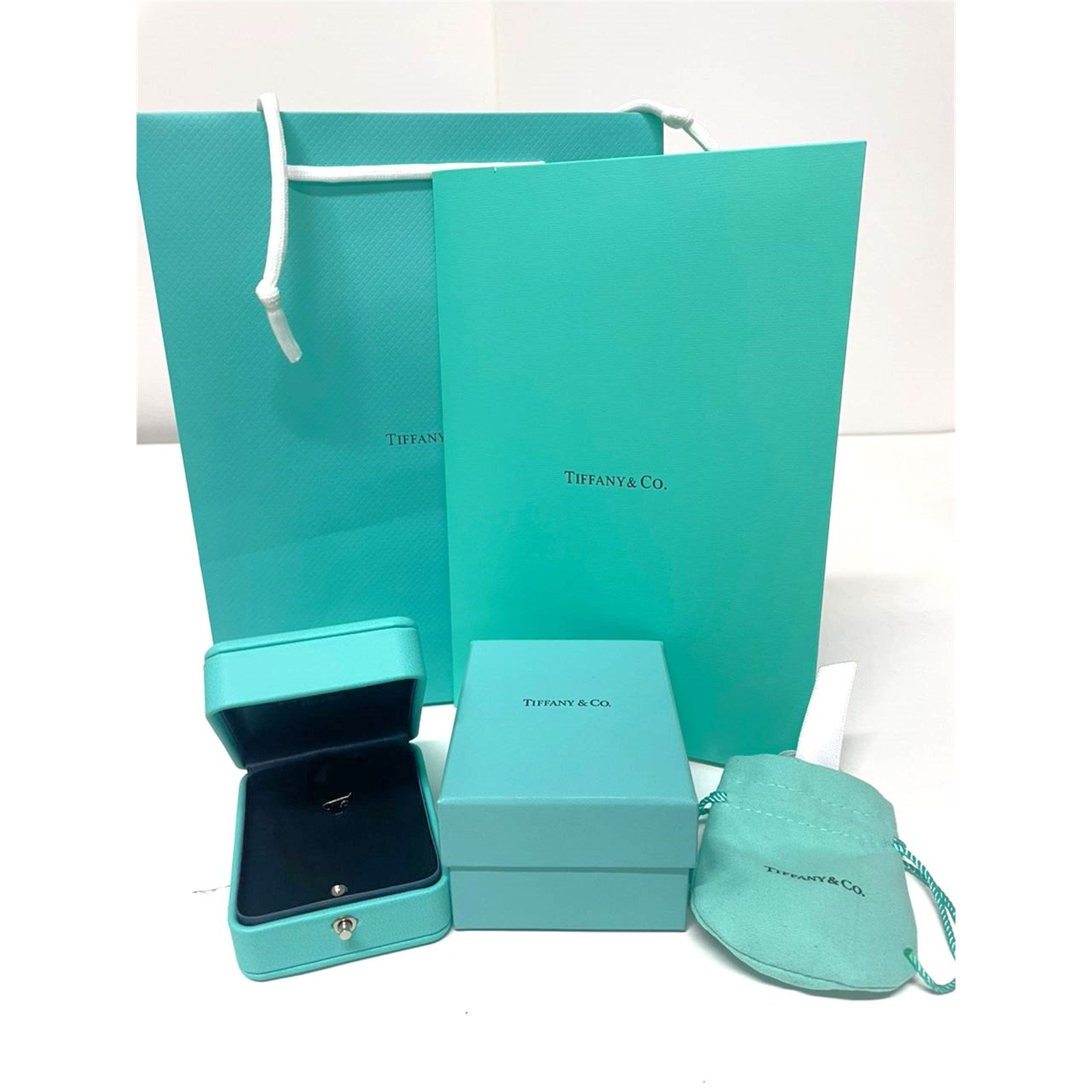 Tiffany & Co. Blue Leather Presentation Necklace Gift Box, Case, and Bag - photo 6