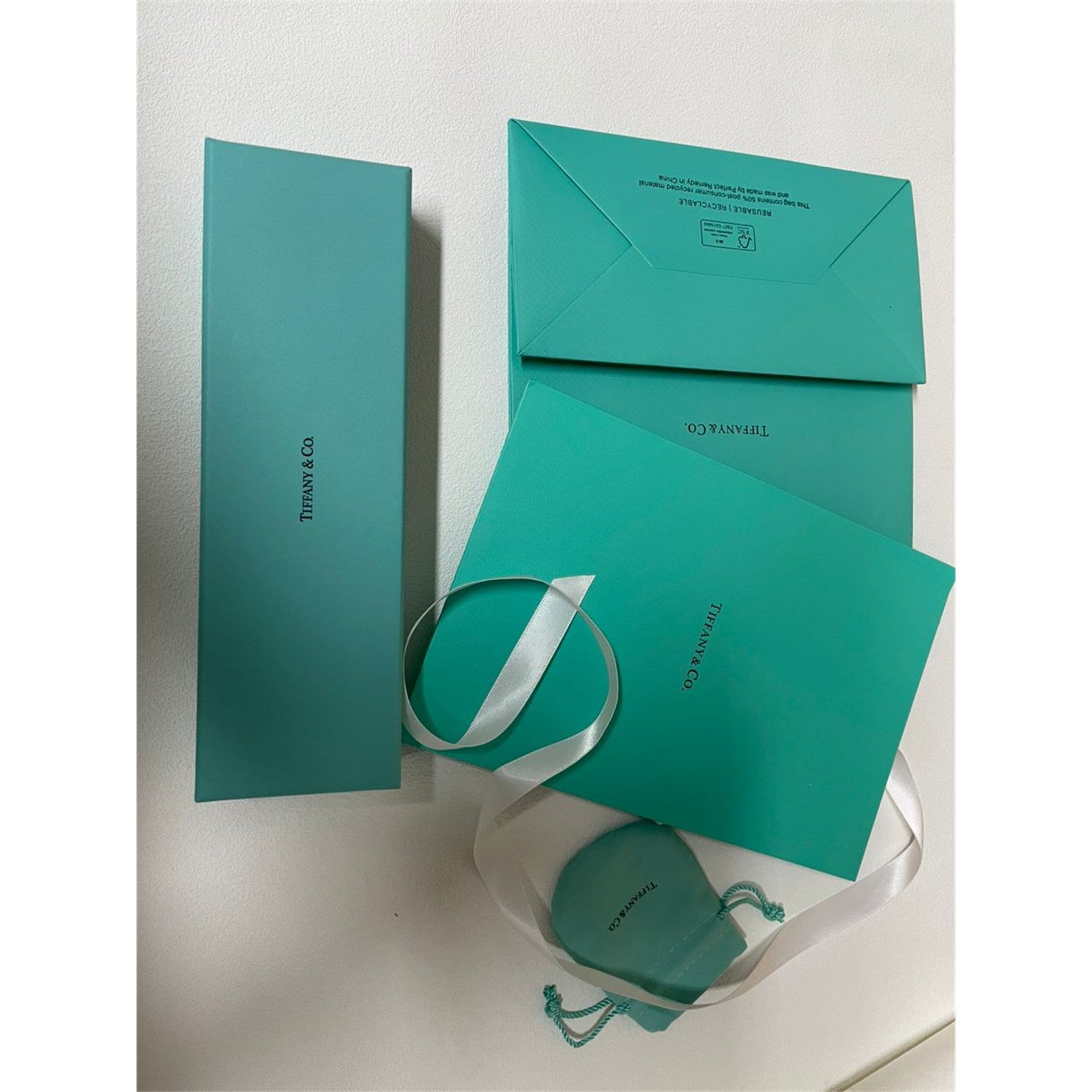 Tiffany & Co. Engagement Blue Leather Bracelet Empty Box Case - photo 2