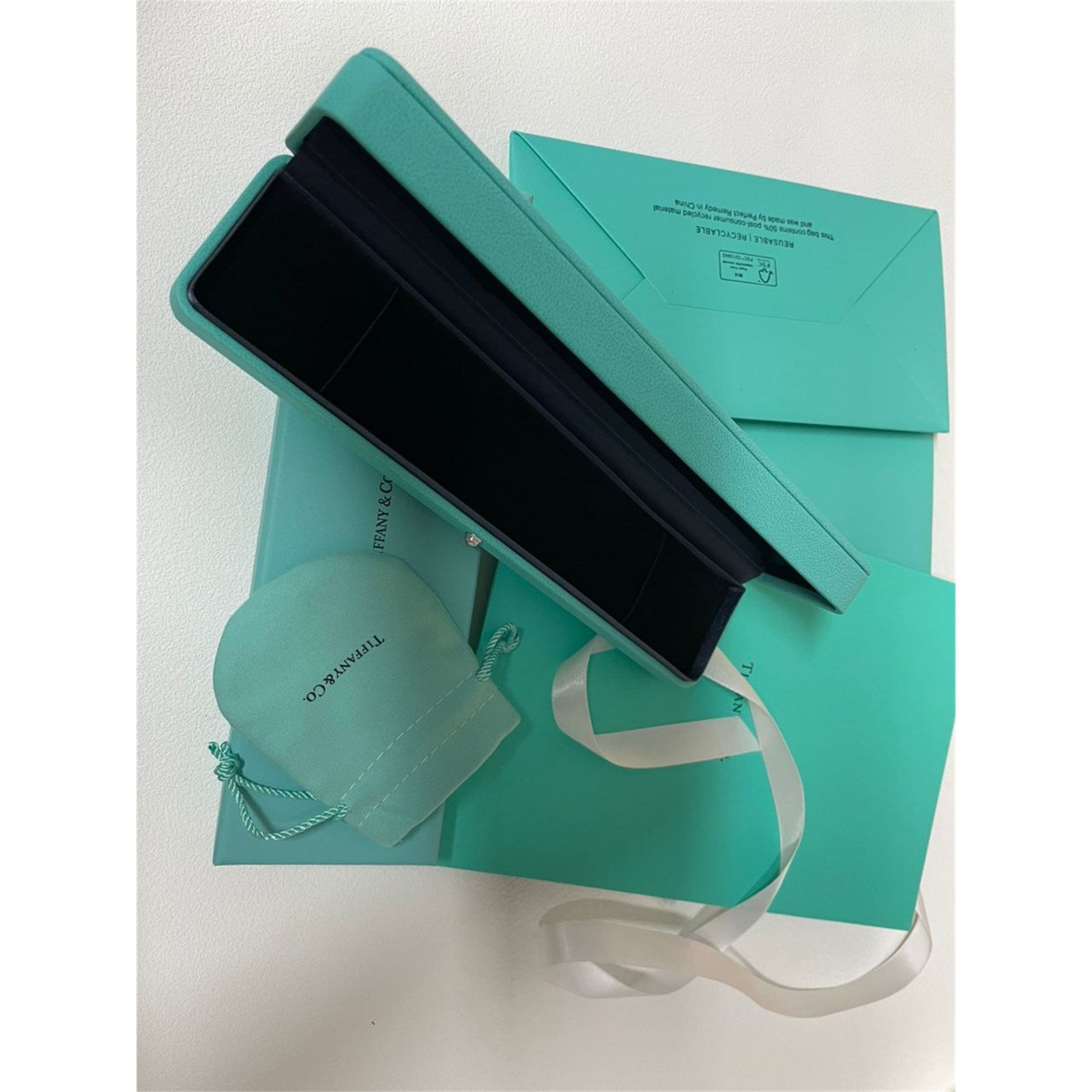 Tiffany & Co. Engagement Blue Leather Bracelet Empty Box Case - photo 3