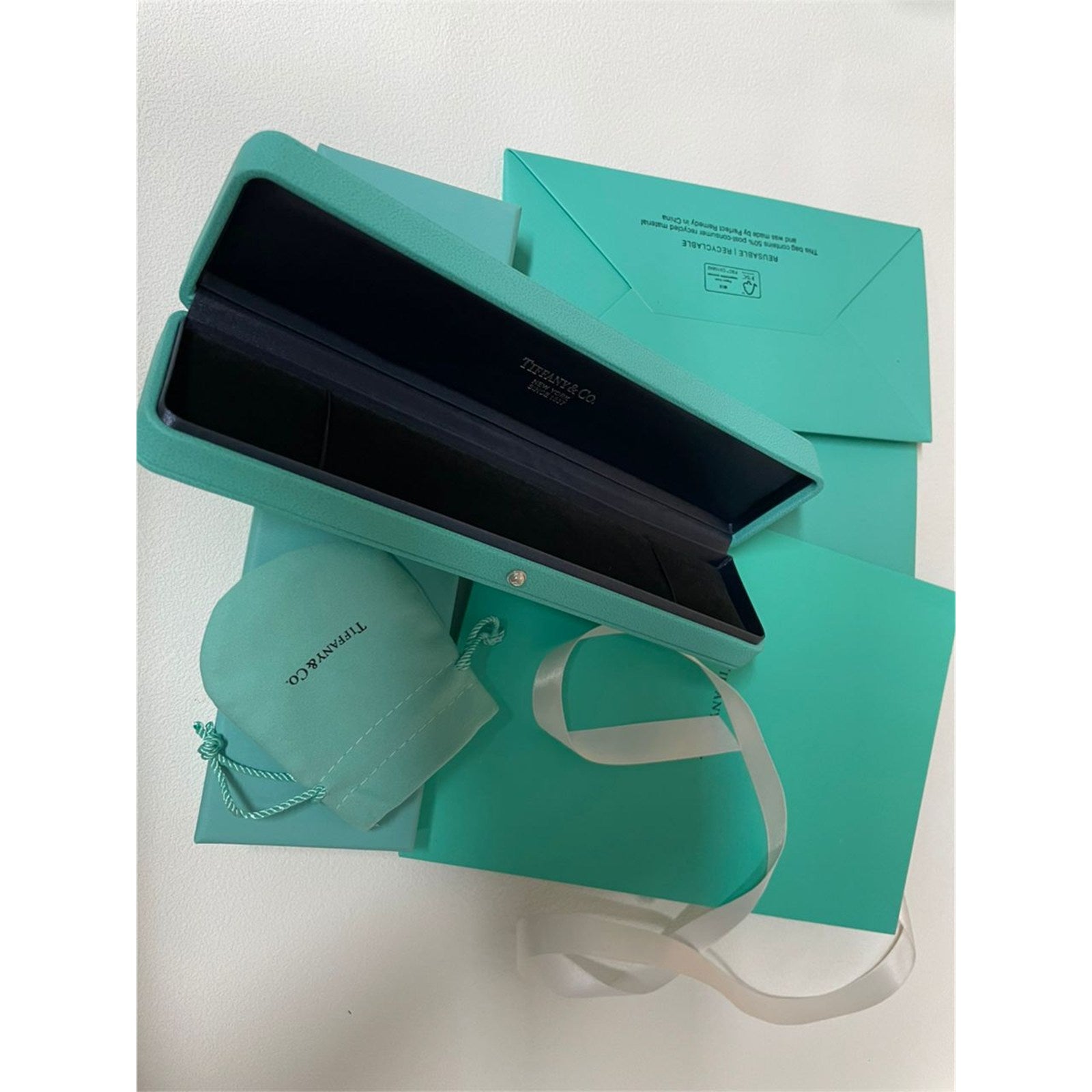 Tiffany & Co. Engagement Blue Leather Bracelet Empty Box Case - photo 7