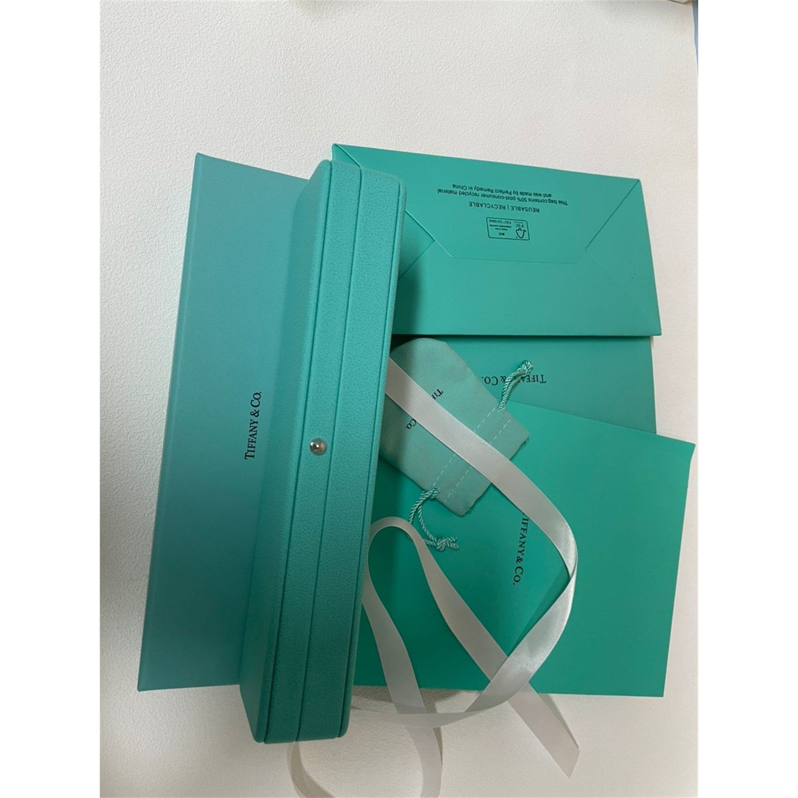 Tiffany & Co. Engagement Blue Leather Bracelet Empty Box Case - photo 8