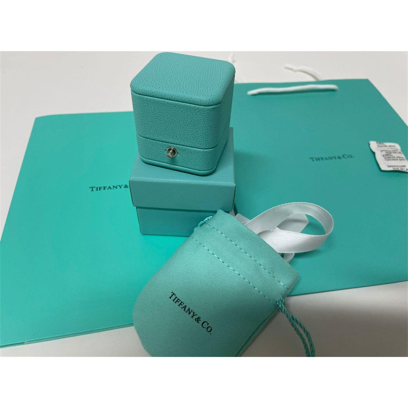 Tiffany & Co Engagement Ring Box + Outer Box + Pouch + Certificate + Folder +Bag - photo 7