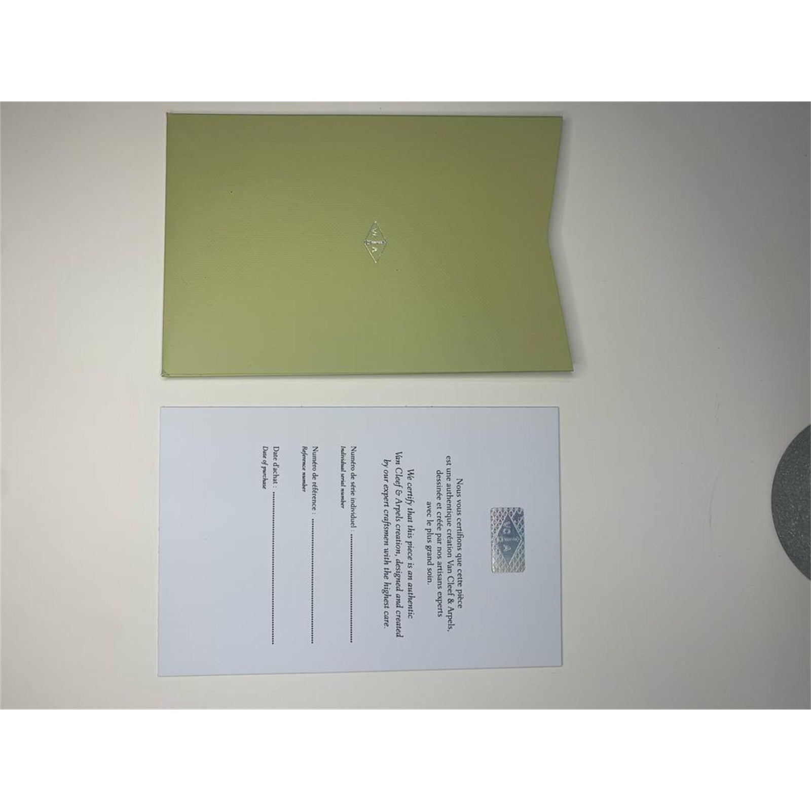 Van Cleef & Arpels Bracelet case Green Suede Accessory Pouch VCA Travel case Set - photo 7